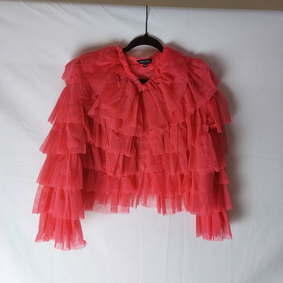 Strut & Bolt Tops - Layered Tulle Cardigan/jacket Small/ Last One In Stock